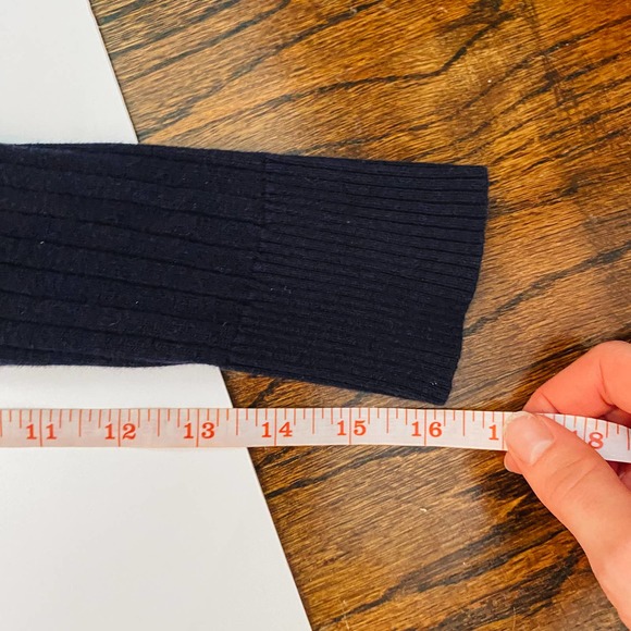 Navy Lauren Jeans Company Fitted Ribbed V Neck Sweater - Picture 10 of 10